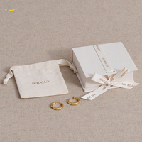 Scatola regalo di gioielli in carta con nastro di lusso in stile libro Eco Beige e riciclabile Auralux