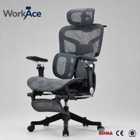 Chaise de bureau ergonomique en maille avec cinq points de réglage CE EN 1335, pivotante, inclinable, hauteur réglable, vente en gros, directement de l'usine