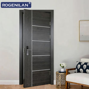 <span class=keywords><strong>Porte</strong></span> en bois massif pré-montée personnalisée Rogenilan, portes intérieures en bois brun pour appartements avec serrure - Product Image 6