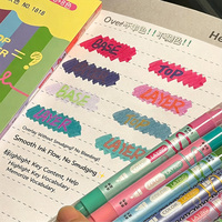 Stylos surligneurs à double pointe esthétique coréenne, effaçables, séchage rapide, sans bavure, ensemble de marqueurs pastel pour étudiants, journal manuel, points clés