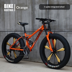 Vélo de montagne à double frein à disque, cadre en acier à haute teneur en carbone, tout-terrain, plage, <span class=keywords><strong>neige</strong></span>, pour hommes, femmes, jeunes, suspension souple, amortisseur 4.0 - Product Image 6