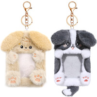Chien Chiots En Peluche ID Porte-Badge Porte-clés Mignon Doux Dessin Animé Animal Photo Étui De Protection Carte Couverture Photocard Titulaire