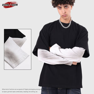 Camiseta de algodón puro de manga larga para hombre, estilo vintage con patrón sólido, lavado enzimático, estilo Wasteland, efecto de dos piezas, lavado Monkey, tejida - Product Image 5