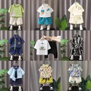 Hot Sale Summer Children's Clothing Sets 100 Different Design Baby Boy Clothing Sets 2pcs T-shirt kids clothes set