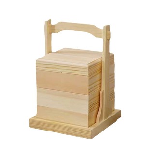 Caja de transporte de madera de varias capas, rectangular, portátil, de pino, para pasteles de luna y repostería china. - Product Image 5
