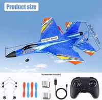 Avión de Juguete RC de 2.4ghz, Modelo de Avión a Control Remoto, Juguetes Voladores de Lanzamiento Manual, Giroscopio Estabilizador, Planeador de Espuma Anticaída, Avión de Combate RC