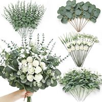 Feuilles d'eucalyptus artificielles de haute qualité, mélangées, pour bouquets DIY, arrangements floraux en vrac pour vases, décoration de mariage et de la maison