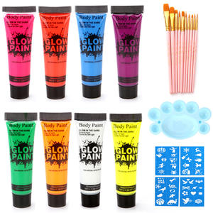 Néon Fluorescent Non toxique à base d'eau Uv Glow Paint <span class=keywords><strong>peinture</strong></span> corporelle lumineuse fluo Uv Glow Face Paint For Party - Product Image 3