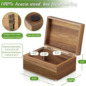 Wooden Flip Top Jewelry Box <b>Rectangular</b> Desktop Storage For Jewelry And Ornaments Custom Made Engraving Design - Product Image 3