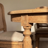 Table à manger ronde en bois de style farmhouse, couleur personnalisée, vente en gros pour hôtels et auberges, directement de l'usine