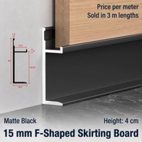 Plinthe murale invisible en aluminium encastrée ultra-étroite de style F de 15 mm – Plinthe de sol moderne et simple