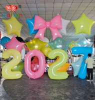 Ballon géant en forme de lune de 60 pouces avec nœud décoratif, ballon à hélium en nylon de 2 m, personnalisable pour les fêtes, la Journée des enfants, le Nouvel An, les mariages