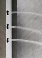 Ensemble de douche encastré moderne noir HLK avec contrôle de température, jet mural et bec cascade pour salle de bain et hôtel, en laiton