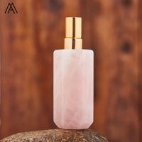 Flacon de parfum cosmétique en cristal naturel hexagonal en or 18 carats pour femmes, cadeau de mariage avec style bohème