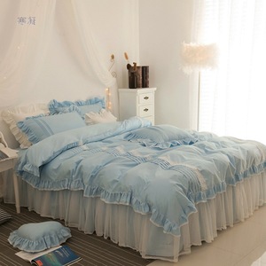 Sábana de cama cómoda con borde de encaje, juego de ropa de cama, venta directa de fábrica, venta al por mayor - Product Image 6