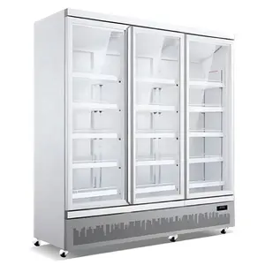 Refrigerador De Exibição De Bebidas Frias Loja De Varejo Chiller Congelador Vertical Geladeira Comercial