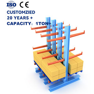 מערכת מדפים קנטילברית כבדה וניתנת לערום, פלדה Q235, לבנייה, מחסן תעשייתי, אחסון חומרים ארוכים, מתכווננת - Product Image 1