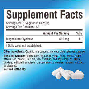 OLLI OEM/ODM Marque distributeur Fourniture d'usine Capsules de glycinate de magnésium biologique naturel halal Soulagement du stress - Product Image 6