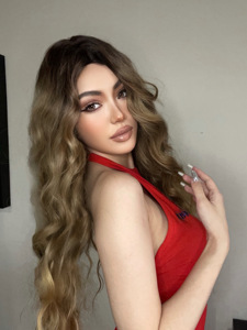 Ainizi Ready to Ship 26 in Long Wavy Synthetic <strong>Wigs</strong> Ombre Brown Blonde <strong>Wig</strong> for Women Natural Party <strong>Lolita</strong> Daily Hair <strong>Wig</strong> - Product Image 4
