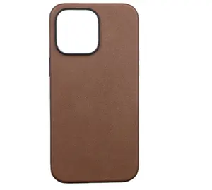 Funda de teléfono móvil magnética de cuero genuino para iPhone 14 13 12 Pro Max Primera capa de funda trasera mate de piel de vaca