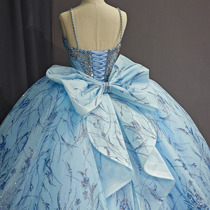 Jancember 6787 Backless Bow Bling Sequins Ball Gown Vestidos de fiesta formales de noche - Product Image 6