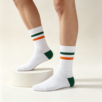 Chaussettes en coton tricotées sur mesure, côtelées, respirantes, écologiques, pour homme et femme, décontractées, quotidiennes, sportives, avec bordure côtelée