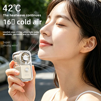 Ventilateur portable futuriste transparent avec écran numérique chromé, 100 vitesses, mini turbo, 2000 mAh, cadeau de luxe