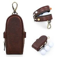 Özel Tasarım Vintage PU Deri Golf Topu Çantası, Taşınabilir Golf Topu Saklama Çantası, Golf Aksesuarları için Tee Yuvalarıyla
