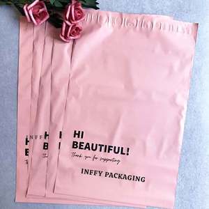 Sacs d'expédition roses personnalisés avec logo, biodégradables, pour vêtements, emballage pour supermarchés et expositions - Vente en gros - Product Image 3