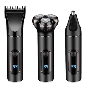Kit de Afeitadora Multifuncional 3 en 1, Recortadora de Pelo, Nariz y Barba, Afeitadora Eléctrica con Pantalla LCD, Recortadora de Pelo Impermeable - Product Image 1