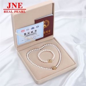 Natural Pearl Necklace White Round Beads Clover Pearl Necklace Mother's Gift for <strong>Elders</strong> Mother's Day - Product Image 2