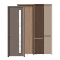 Porte intérieure en bois de chêne gris veiné avec vitrage dépoli vertical, anti-moisissure et résistante à l'humidité, idéale pour bureau, bureau d'étude, hôtel