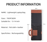Sacoche multifonctionnelle universelle en similicuir pour tablette et souris, avec chargement sans fil, pour ordinateur portable 13-16 pouces