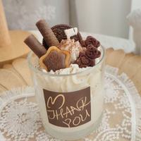 Meistverkaufte DIY Aromatherapie Sojawachs Duftkerze im Eiscreme-Stil, Dessert-Schokoladen-Kekse, Handgemachte Glaskerze für Feiertage