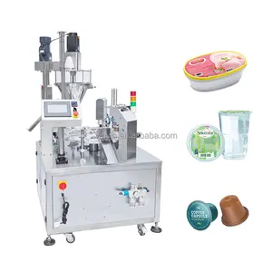 Machine de remplissage et de scellage de capsules de plateau de production de café entièrement fonctionnelle de petite taille