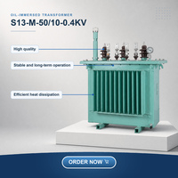 Transformateur immergé dans l'huile S13-M-50/10-0.4KV, transformateur de puissance 50 kVA, transformateur triphasé haute tension