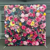 Stand Backdrop Aluminium untuk Pajangan Dinding Bunga, Stand Display untuk Pernikahan, Pertunangan, Pesta, Pemotretan, 8Ft, Kain Tension Lurus