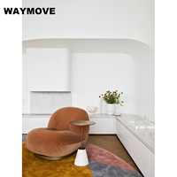 Meubles de cuisine modulaires modernes WAYMOVE, îlot élégant avec plan de travail en marbre, charnières en acrylique, évier et robinet