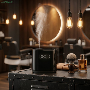 Diffuseur de parfum sans batterie 3-en-<span class=keywords><strong>1</strong></span> avec horloge numérique LED, veilleuse ambiante ambre et double liquide pour hôtel - Product Image 2