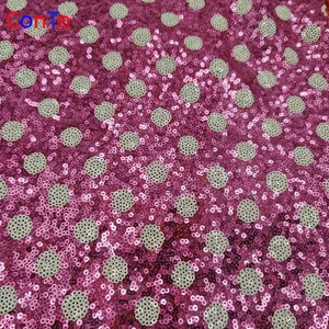 Tissu à paillettes <span class=keywords><strong>marron</strong></span> foncé et violet à bas prix - Product Image 3