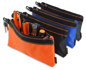 4 Packs ağır carpenzlar için küçük alet çantası fermuarlı naylon elektrikli alet pil paketi organizasyon kılıfı çok amaçlı el aletleri çanta