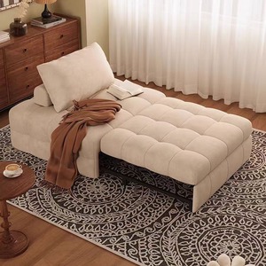 Cream Style Japanese Puff <b>Sofa</b> <b>Bed</b> Dual Use Multifunctional Telescopic <b>Single</b> <b>Sofa</b> Leisure Chair For Small Home Space - Product Image 4