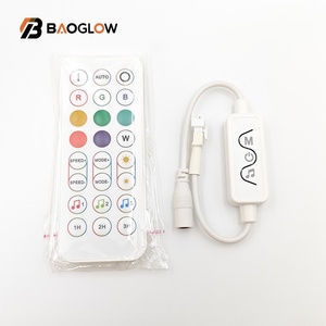 Xu hướng mới 24 phím không dây Micro 12V <span class=keywords><strong>RF</strong></span> âm thanh màu xanh răng KTV <span class=keywords><strong>RGB</strong></span> âm nhạc phản ứng LED tường ánh sáng dimmer điều khiển âm nhạc màu xanh răng - Product Image 1