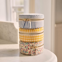 Vente en gros de boîtes à cosmétiques pochette personnalisée cadeau à rayures pour elle boîte à bijoux colorée trousse à maquillage de voyage