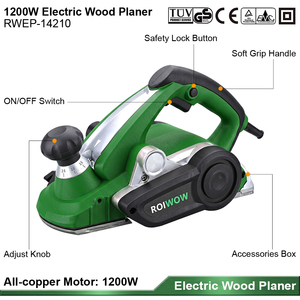 Raboteuse à bois électrique professionnelle 1200W, 110x3.5mm, portable, avec support inversé - Product Image 2