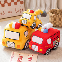 Boneka Plush Mobil Excavator Pemadam Kebakaran, Bantal Mobil Teknik, Mainan Plush Transportasi Anak, Grosir Custom