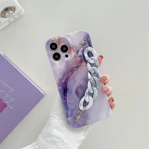 Funda de teléfono con cadena de mármol para iphone 13, cubierta de tpu suave IMD para iphone xs 11 12 13