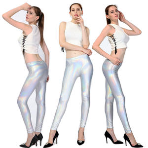 Truen nouveau estampage à chaud imitation <span class=keywords><strong>cuir</strong></span> femmes Leggings haute respirant couleur bonbon discothèque minceur pantalon pas facile à décolorer - Product Image 2