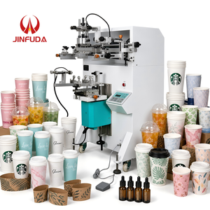 Semi Automatic Curved Screen Printing Machine for Flat and Curved Surface Cup Bottle Glass Container Logo Printing