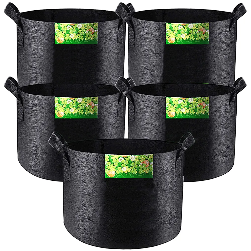 10 Gallon Fabric Pot Garden Plant Mango Felt Potato Grow Bag Black Fabric Pot For Organic Flower Mushroom Tomato 10 45 50 100 200 Gallon